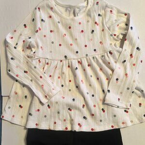 Girls Top Long Sleeve and black shorts-New without tags-Size 4T-5T